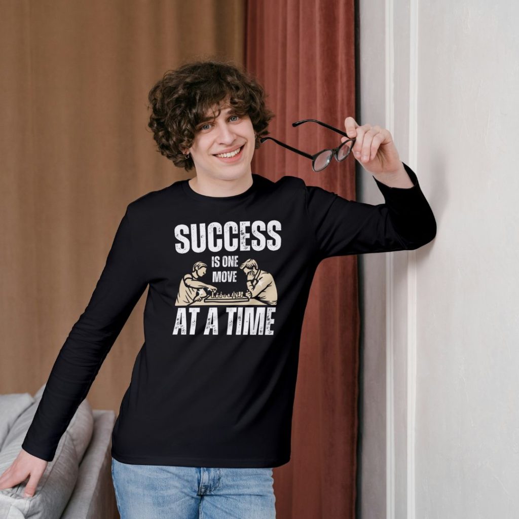 Success in Motion: Motivational Chess Long Sleeve T-Shirt